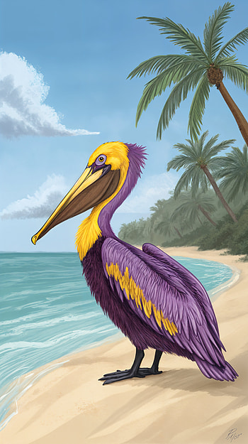 Vibrant Pelican Bliss: A Stunning , tropical, beach, artistic, ocean HD phone wallpaper