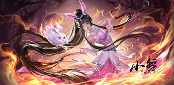 Chan'ge, goddess, chan ge, frumusete, change, gorgeous, superb, bunny, yanmin ji, pink, fantasy, moon, yellow, luna HD wallpaper