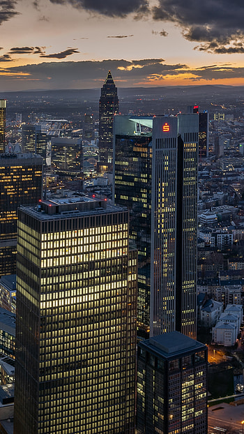 Frankfurt skyline, Germany beauty, Skyscraper marvels, Urban cityscape HD phone wallpaper