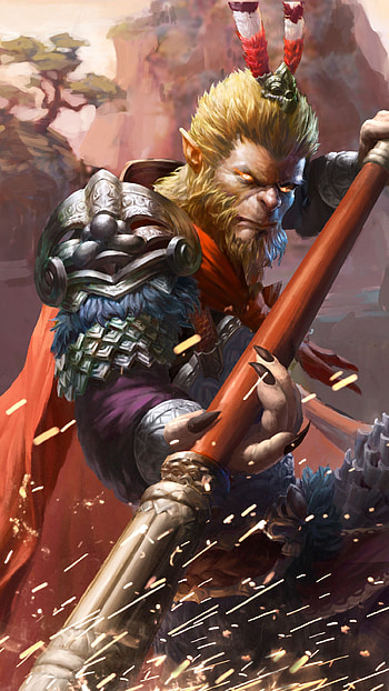 Monkey King, Angry Monkey King Sun Wukong, Sword, Sun wukong HD phone wallpaper