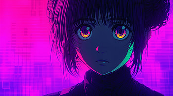 Aesthetic Anime Girl in Ultra, Anime, anime girl, aesthetic anime, neon, portrait, neon anime HD wallpaper