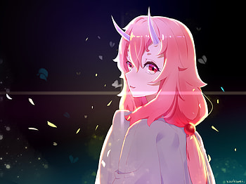 That Time I Got Reincarnated As A Slime, Shuna (That Time I Got Reincarnated As A Slime), Anime, Pink Hair, Pink Eyes, Horns HD wallpaper
