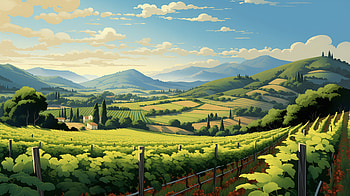 Scenic Vineyard Landscape, field, landscape, man made, vineyard HD wallpaper