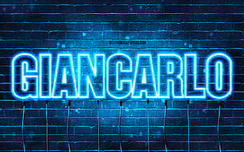 Giancarlo, , with names, Giancarlo name, blue neon lights, Giancarlo Birtay, Happy Birtay Giancarlo, popular italian male names, with Giancarlo name HD wallpaper