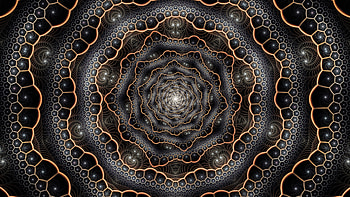 Ash Yellow Flower Fractal Art Funnel Pattern Abstraction Abstract HD wallpaper