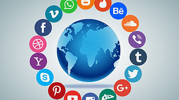 Preview social networking, media, logos HD wallpaper