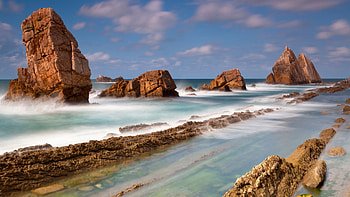 High Tide, Waves, Rocks, Cliffs, Sea HD wallpaper