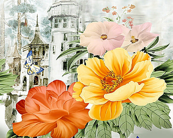 Beautiful flowers, flowers, blooms, art, painting HD wallpaper