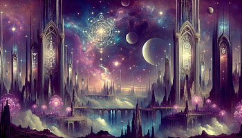 Fantasy Cosmic Cathedral, fantasy, cosmic, Digital Art, surreal, space, space fantasy HD wallpaper