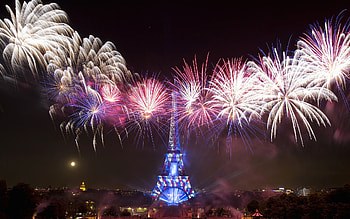 Eiffle Tower Fireworks, fireworks, night graphy, tower, eiffle HD wallpaper