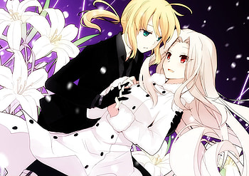 Saber & Irisviel, fate stay night, irisviel von einzbern, fate zero, saber, anime, servant saber, girls, flowers, iri HD wallpaper