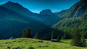 Landscape, Nature, Grass, Mountains HD wallpaper