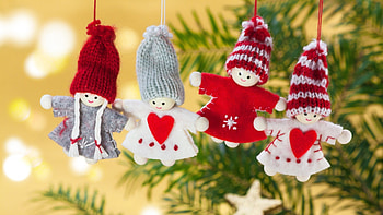 Preview christmas, toys, branch, angels HD wallpaper