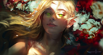 Elf girl with green eyes, girl, with, green, Elf, eyes HD wallpaper