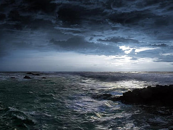 Blue horizon, horizon, nature HD wallpaper
