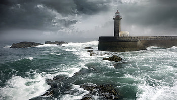Lighthouse, Ultra , Breathtaking view, Serene atmosphere HD wallpaper