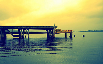 Nature, Water, Lake, Pier, Wooden, Wood, Ripples, Ripple, Color, Colors, Paints, Planks, Board HD wallpaper