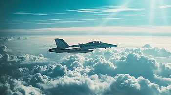 F-18 Hornet Soaring High: Stunning Fighter Jet HD wallpaper