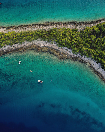 Nature, Sea, Beach, Boats, View From Above, Island HD phone wallpaper