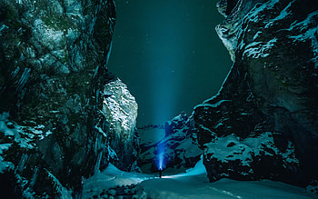 Iceland, night, snow, nighttime, nature, mountains HD wallpaper