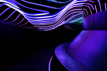 Dark, Wavy, Glow, Tunnel HD wallpaper