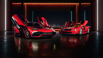 Ultimate Showdown: Nissan GT-R vs Mercedes-AMG in Stunning, Nissan GT-R, Mercedes-AMG HD wallpaper