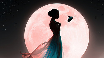 Above Moon, artist, artwork, digital-art HD wallpaper