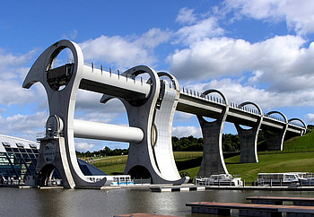 Scotland - The Falkirk Wheel, scotland, the falkirk wheel, boat lifter, canals HD wallpaper