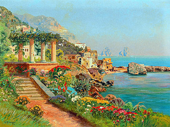 Coast, painter, art, painting HD wallpaper