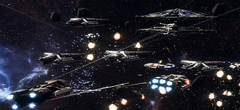 Space battles, Cylon war, Battlestar Galactica HD wallpaper