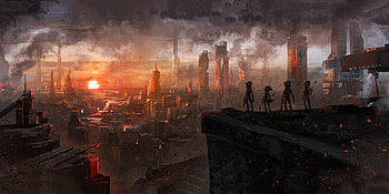 Blown City , artist, artwork, digital-art, artstation HD wallpaper