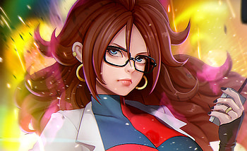 Hot, Dragon ball fighterz, Android 21, glasses HD wallpaper