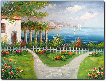 The Cape, sea, house, pickets, gardens, boats, scenic, fence, trees, view, sky HD wallpaper