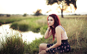 Redhead Girl Outdoors , redhead, girls, outdoors, model HD wallpaper