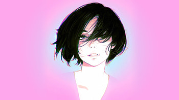 Digital art, woman, face, short hair HD wallpaper