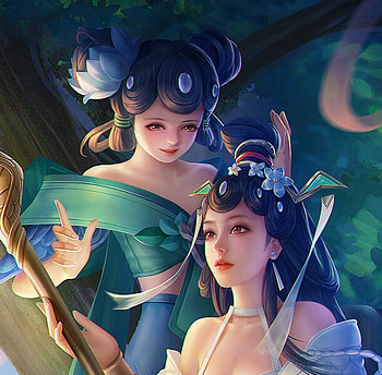 Princesses, amrart, green, cute, amr, girl, princess, a mr, blue, frumusete, fantasy HD wallpaper