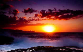 Just Me & The Sun, breathtaking, me, beaches, beautiful, gold, just, shore, pretty, violet, view, nature, sky, amazing, sun, sunset HD wallpaper