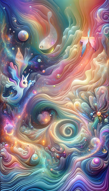Cute Whimsical Aesthetic - Dreamy Abstract Art , fantasy, Abstract, colorful, cosmic HD phone wallpaper