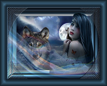 Wolf, creation, moon, fantasy HD wallpaper