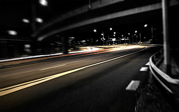 Cities, Night, Road, Turn, Traffic, Movement HD wallpaper