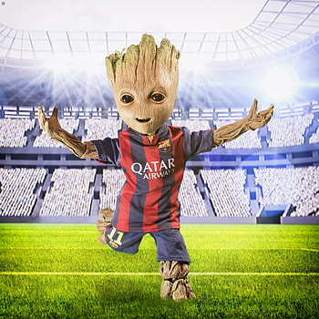 Barcelona New No 10 Baby Groot, baby-groot, superheroes, flickr HD phone wallpaper