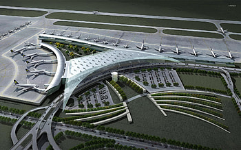 Airport 2 , Digital art , Futuristic airport, Urban landscape HD wallpaper