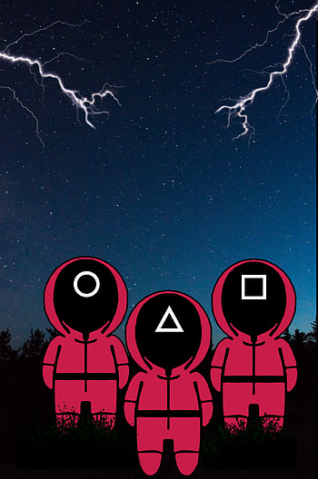 Squid game, red, sky HD phone wallpaper