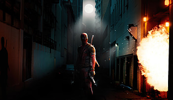 Deadpool in shadow, dark, art HD wallpaper