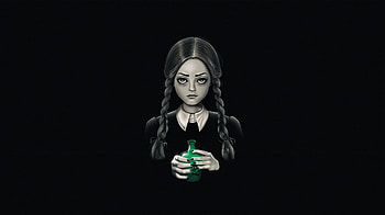Girl With Poison The Addams, artist, artwork, digital-art, black HD wallpaper