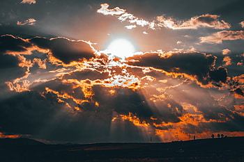 Nature, Sunset, Sun, Clouds, Overcast, Mainly Cloudy HD wallpaper