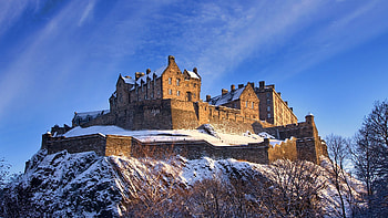 Edinburgh Castle, Travels, Winter sunset, UK's spotlight HD wallpaper