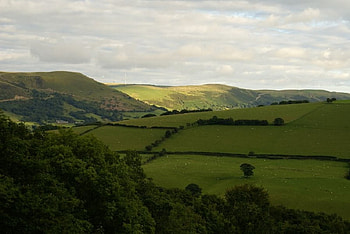Rolling Hills of Wales, trees, fields, sky, hills HD wallpaper