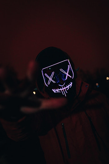 Dark, Neon, Glow, Mask HD phone wallpaper