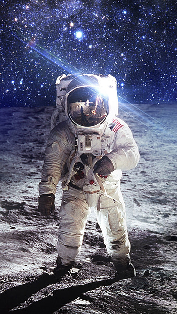 Astronaut Space Art Moon Dark HD phone wallpaper